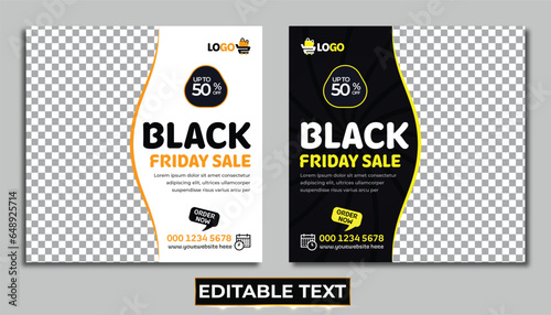 Black friday instagram post template with super offers and promotions