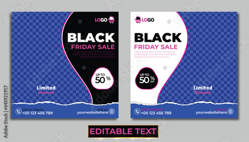 Black friday instagram post template with super offers and promotions