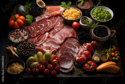 overhead shot of a selection of prosciutto