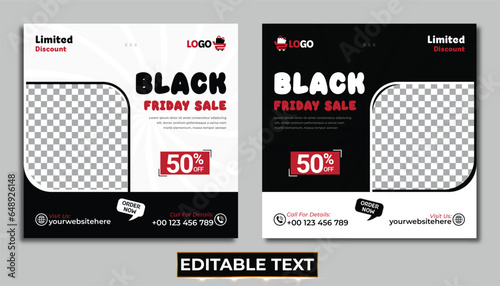 Black friday instagram post template with super offers and promotions