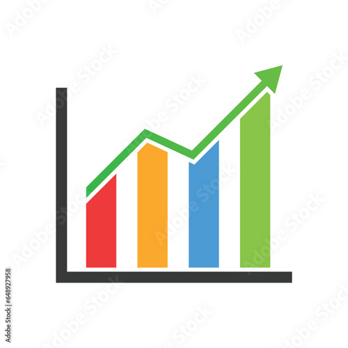 Free Download Growth icon, flat growth icon on white. - GFXLoad
