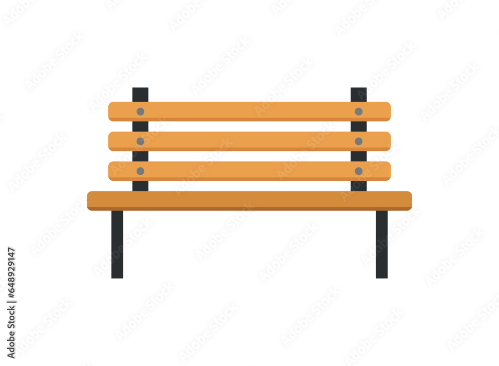 Bench icon in flat style. Comfortable rest vector illustration on isolated background. Park chair sign business concept. Bench icon in flat style. Comfortable rest vector illustration on isolated background. Park chair sign business concept.
