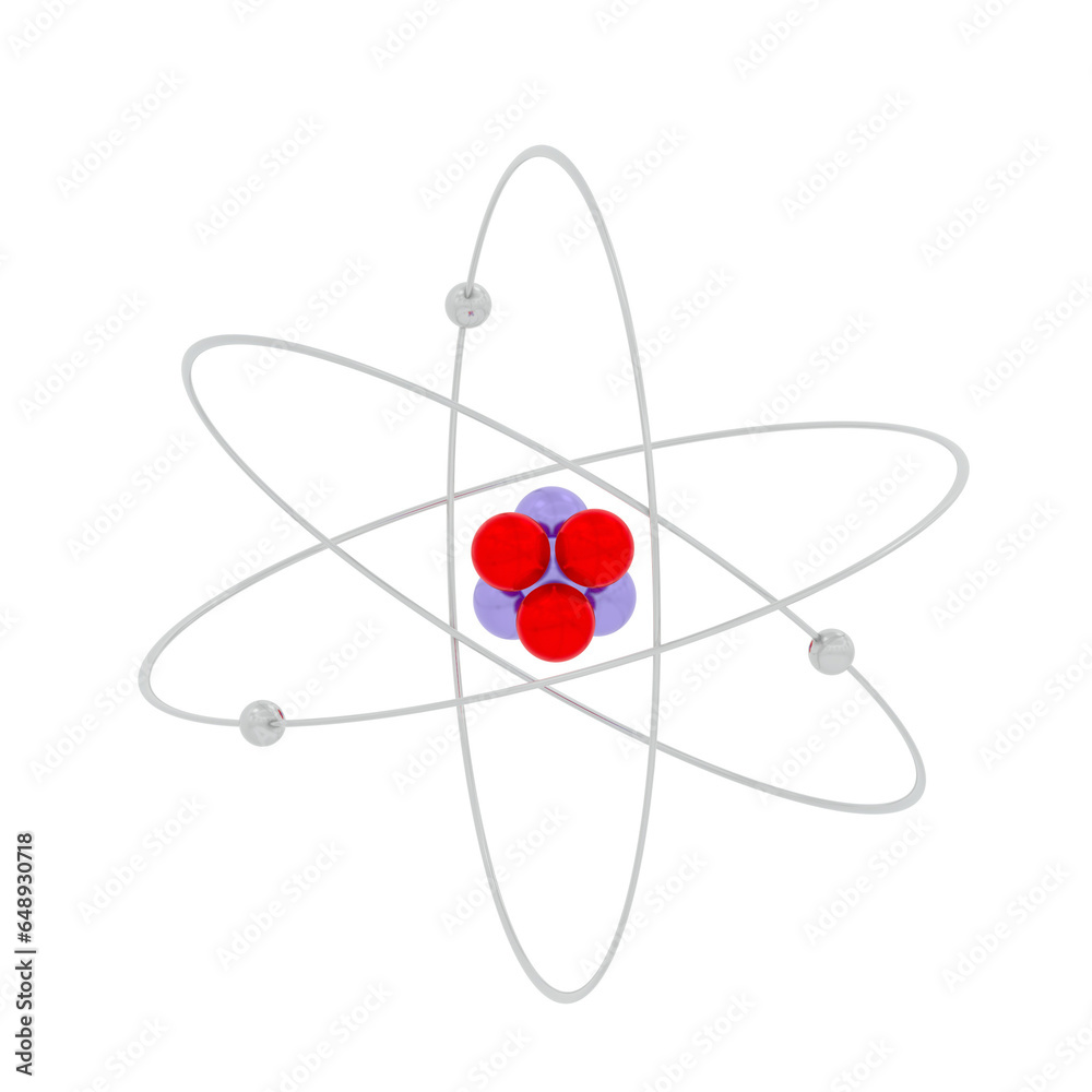 atom model on white background atom model on white background