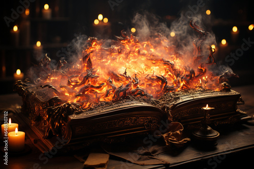 book fantasy mystery glow black magic scarey fancy aethereal magic magical sorcerer library literature light witchcraft spell spiritual made with AI