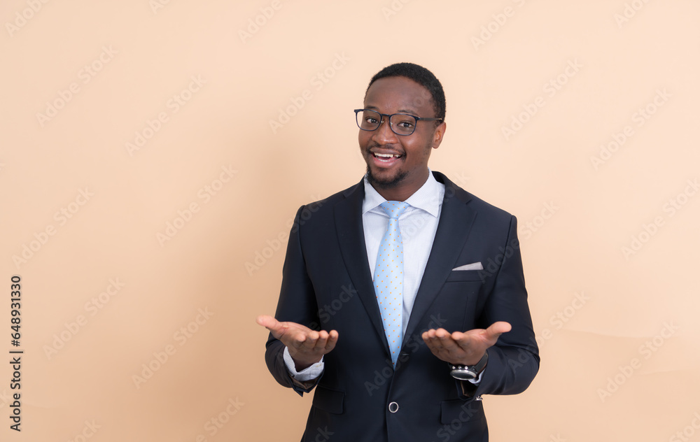 Portrait of confident african american businessman standing with arms crossed. Portrait of confident african american businessman standing with arms crossed.