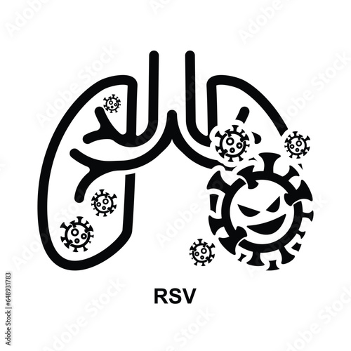 RSV Icon. Respiratory syncytial virus icon isolated on background vector illustration.