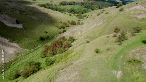 Amazing aerial view of Cleeve Hill. England, Summer photo