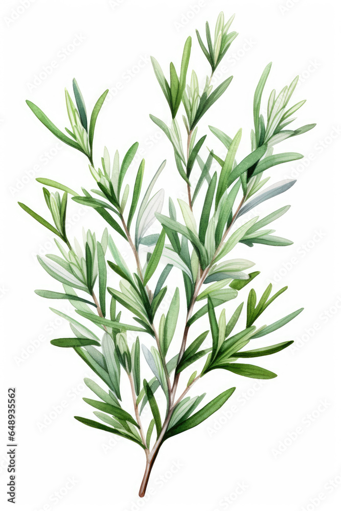 Rosemary sprig isolated on a white background