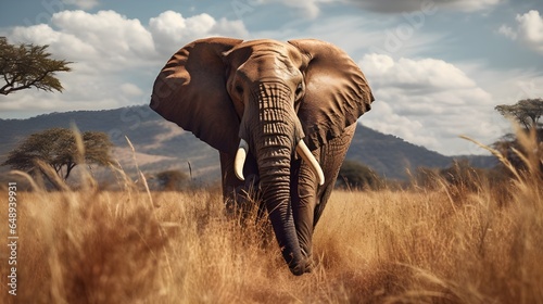 elephant in the savannah