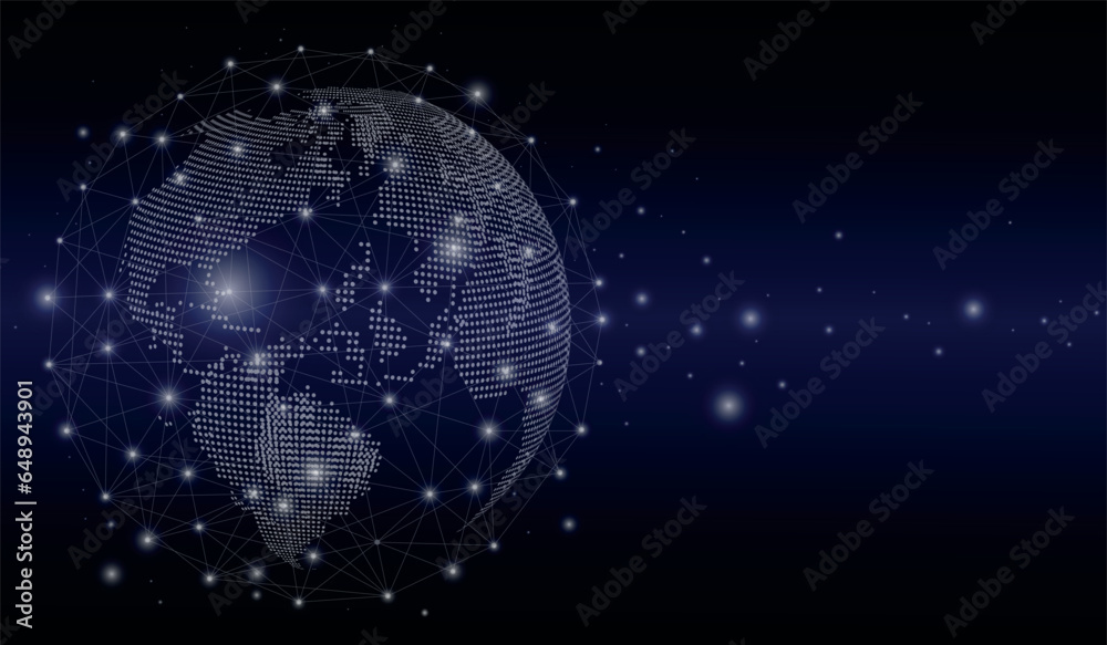 Obraz premium Global network connection and communication technology.Global network background.social network.
