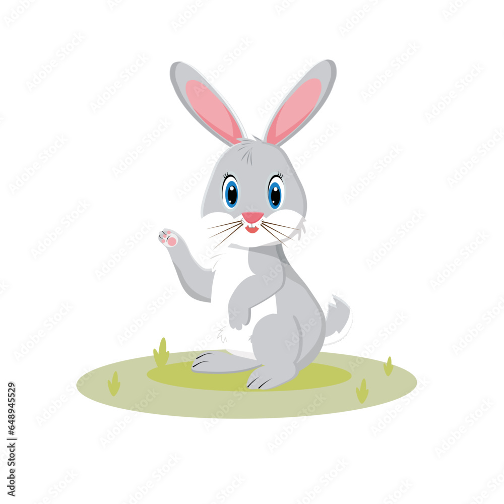Obraz premium Cute bunny in flat style