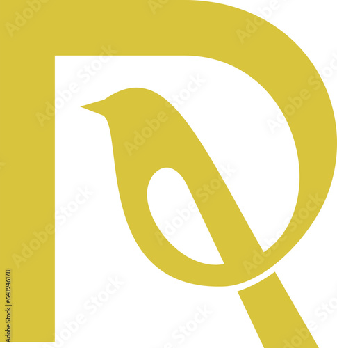 Letter R and Bird awesome Logo