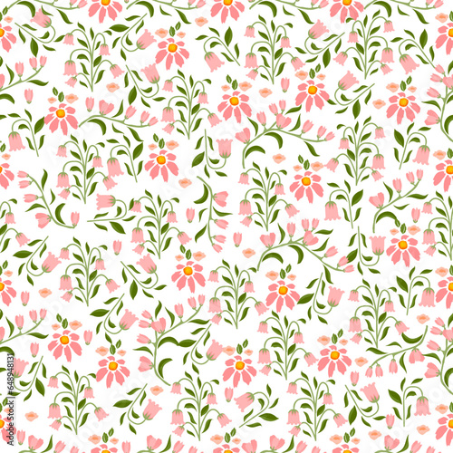 Trendy Floral pattern in the many kind of flowers.Sweet flower and leaves background .Flower seamless pattern.sweet floral pattern.