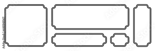 Border frames set, banner shapes, labels signs, elegant vintage frames, door store plates, isolated boards - stock vector