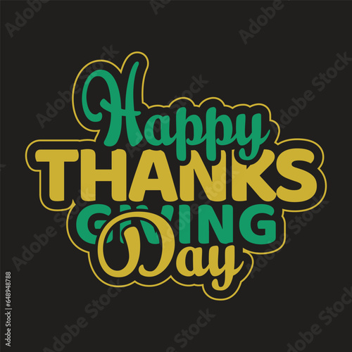 Happy thanks giving day typography design