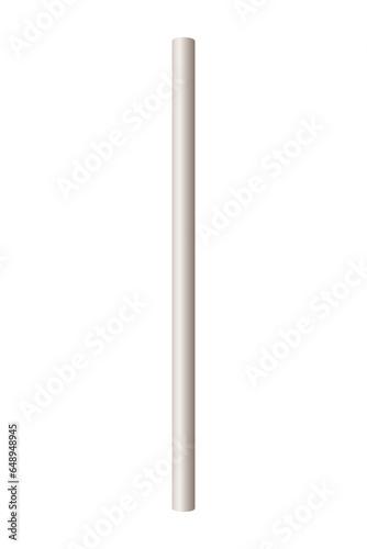 White paper cocktail straw, plant fiber paper drinking straw, the cocktail straws are isolated on the white background - stock vector