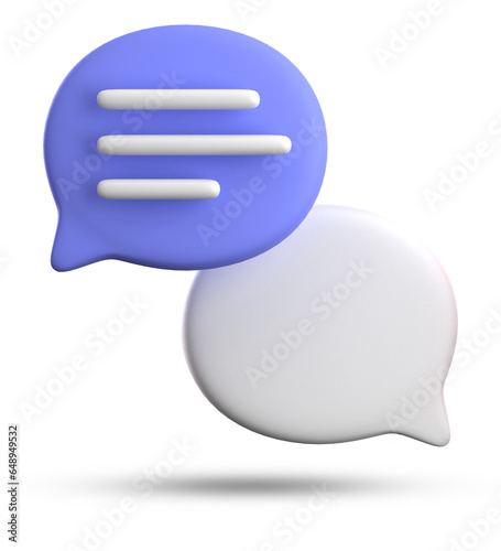 3d rendering of speech bubble icons, 3D pastel chat icon set. Set of 3d speak bubble. Chatting box, message box. Chat icon set. Balloon 3d style