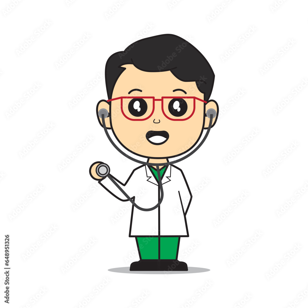 Character cute doctor illustration