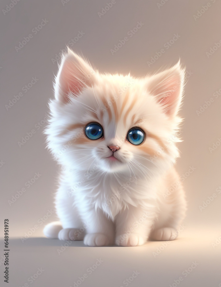 white Persian cat generative ai