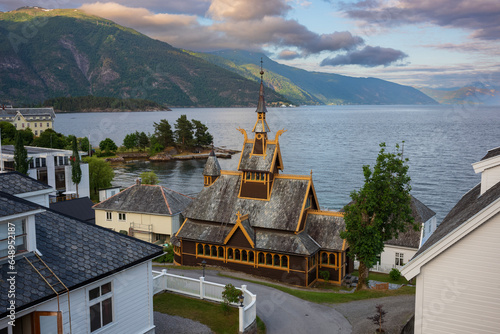 St. Olaf's Church, built in 1897, is an Anglican church located Balestrand, Norway photo