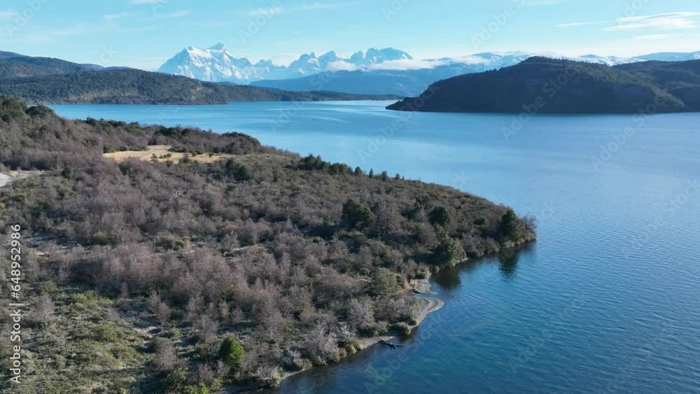 National Park At Torres Del Paine Punta Arenas Chile. Forest Landscape Torres Del Paine Punta Arenas. Idyllic Lake Country Mountains. Idyllic Forest Trees Country Lagoon Nature.