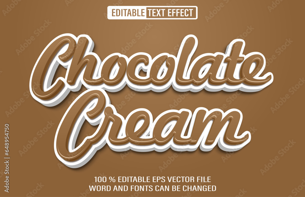 Chocolate editable text effect 3d style template