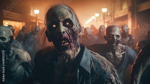 Halloween Zombies with Horror Background A Doomsday and Plague Scenario