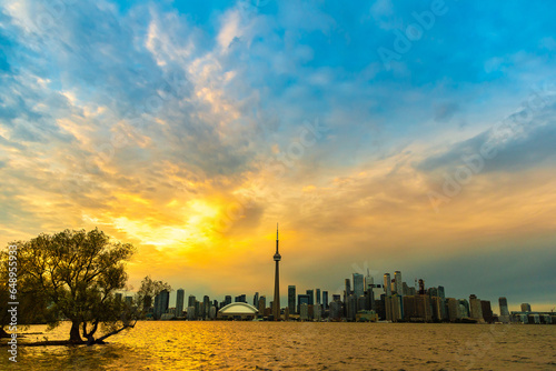 Canvas Print Toronto skyline at sunset, Canada