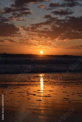 Couchée de soleil sur l'océan 