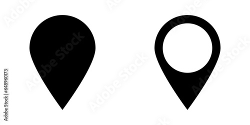 Pin for map sign icon on a isolated white background