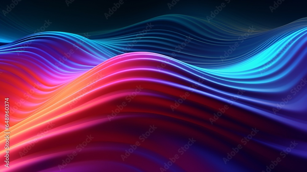 Fototapeta premium Abstract 3D violet RGB background, futuristic purple wave pattern backdrop