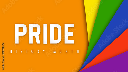 Design PRIDE HISTORY MONTH. Paper cut. LGBT colors. Minority problem. LGBTQ parade. Coexistence harmony and multicultural community integration.  illustration