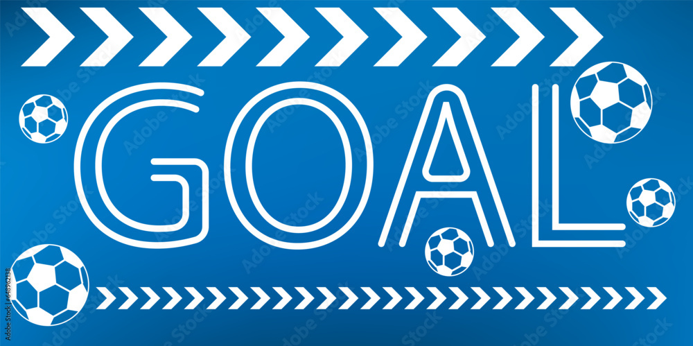 Fototapeta premium goal vector illustration on blue background.football score stadium for match.eps10