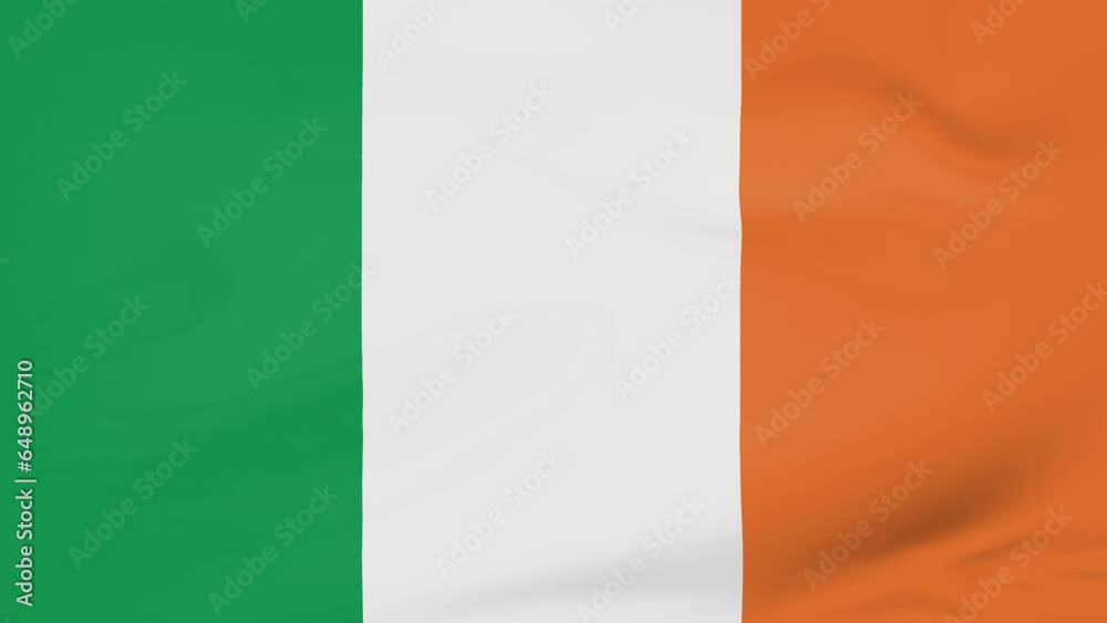 Ireland flag waving animated background Ireland flag waving animated background