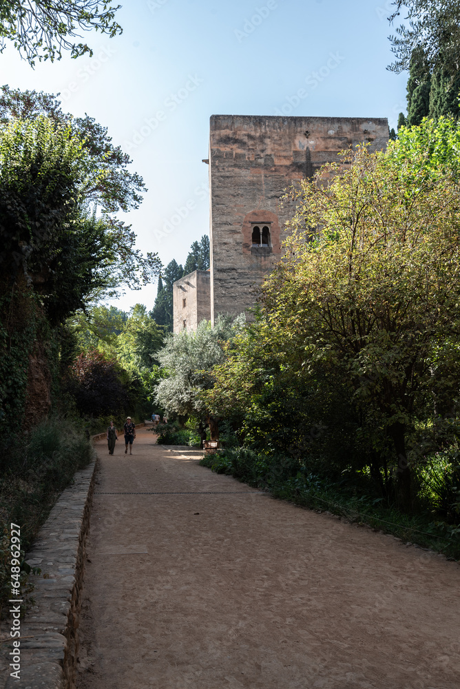 Cuesta de los Chinos or Rey Chico in the Alhambra in Granada Cuesta de los Chinos or Rey Chico in the Alhambra in Granada