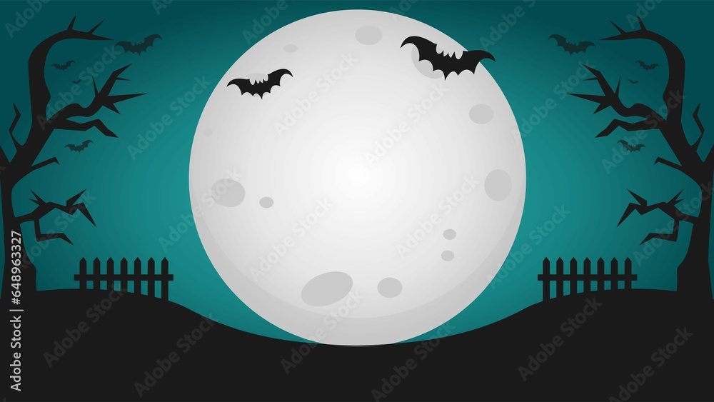 Halloween Background template and border, vector illustration, with ...
