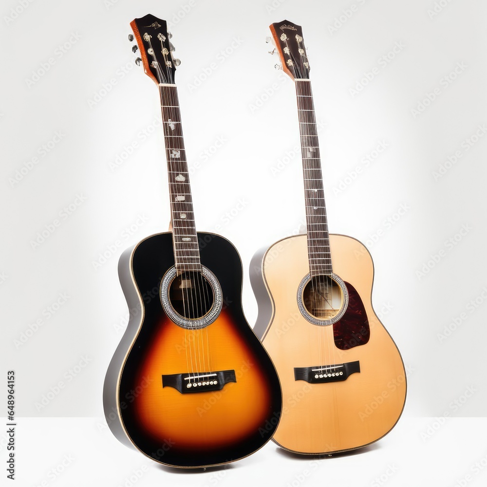 Fototapeta premium acoustic guitar isolated on white