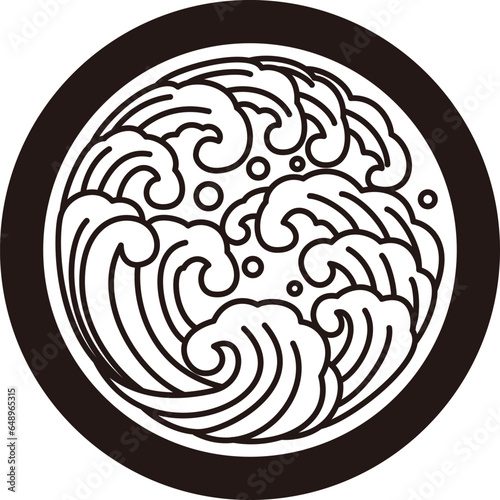丸に陰左波の丸