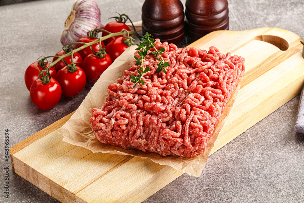 Raw minced beef uncooked meat Raw minced beef uncooked meat