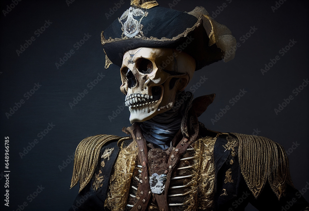 A pirate's skeleton. AI Generated