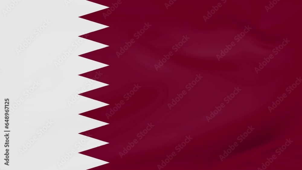 Qatar flag waving animated background