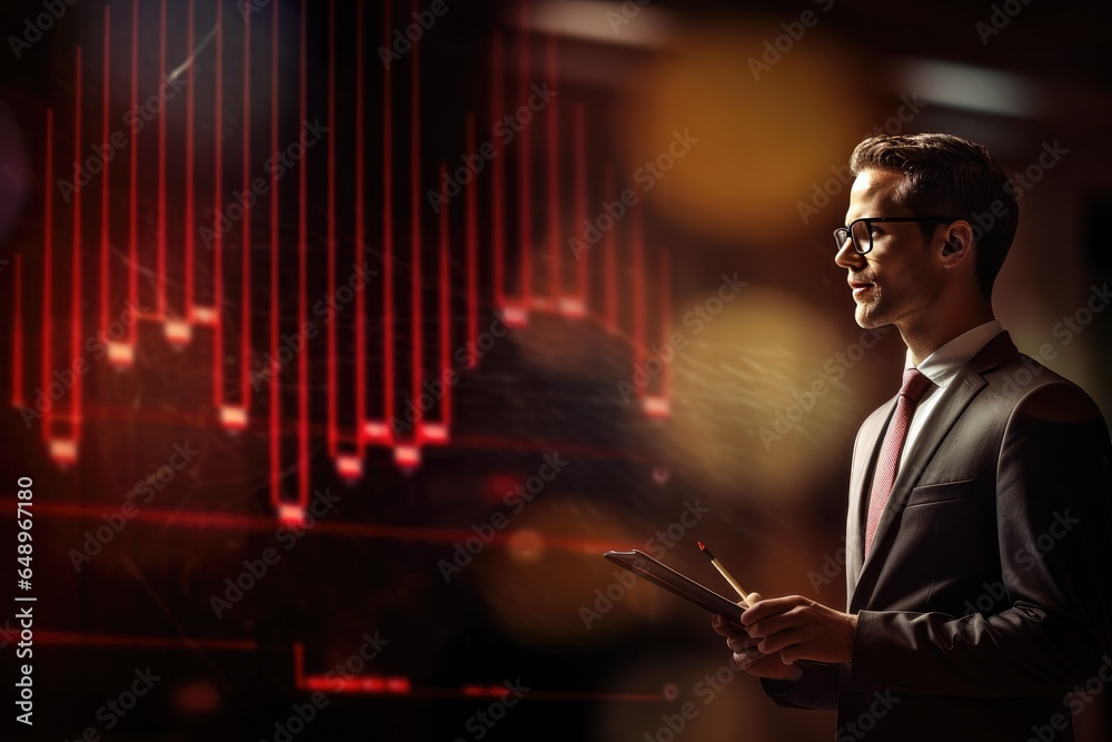 Portrait of a professional financial analyst in the modern digital world Portrait of a professional financial analyst in the modern digital world