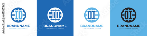 Letter IO and OI Globe Logo Set, suitable for any business with IO or OI initials.