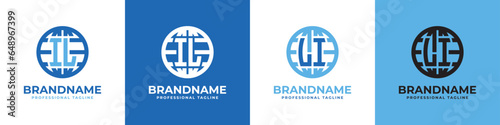 Letter IL and LI Globe Logo Set, suitable for any business with IL or LI initials.