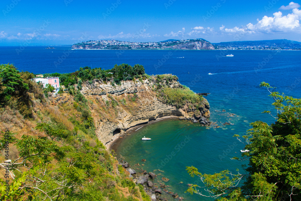 little bay on the coast of Procida little bay on the coast of Procida