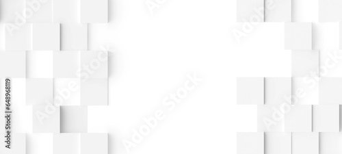 Abstract. Embossed square white background. light and shadow. 3d render.