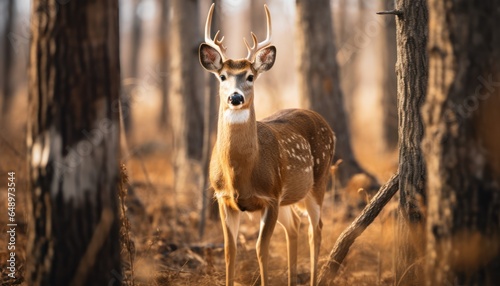 Photo of a majestic whitetailed deer in the heart of the enchanting forest © Anna