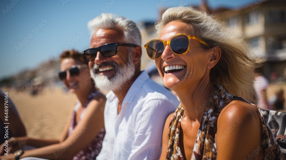 a fine-looking elderly couple walking along the coast