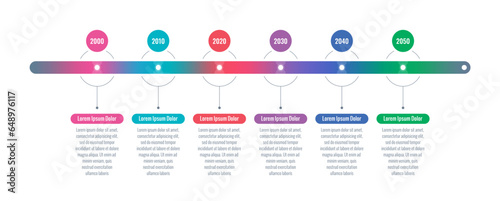 horizontal timeline template. six option informational templates. web, business, annual report, internet, magazine infographic template