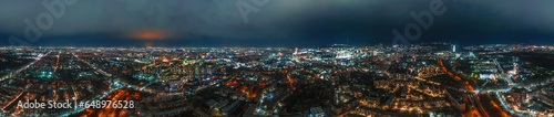 panorama of the night city of Almaty